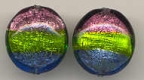 Three Colored Foil 22mm Discs; Amethyst, Lime Green, & Periwinkle Blue